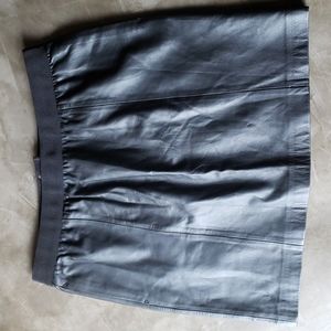 LOFT Black Leather Skirt